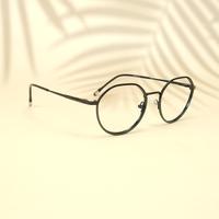 Black round unisex metal eyeglasses ( eq0003 918310 )