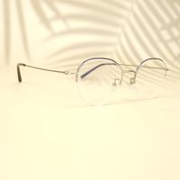 Silver purple round metal eyeglasses for women ( eq0008 78A093 c1 )