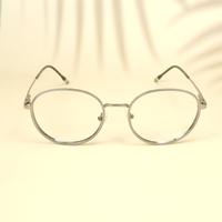 Silver round unisex metal eyeglassess ( eq0001 918308 )
