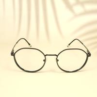 Black round unisex metal eyeglasses ( eq0003 918310 )