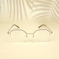 Silver purple round metal eyeglasses for women ( eq0008 78A093 c1 )