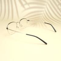 Silver black round metal eyeglasses for women ( eq0007 78A097 c4 )