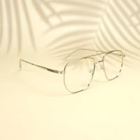 Silver square unisex metal eyeglasses ( eq0014 161602 )