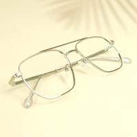 Silver square unisex metal eyeglasses ( eq0014 161602 )