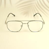 Silver black square unisex metal eyeglasses ( eq0013 161602 )