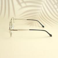 Silver black square unisex metal eyeglasses ( eq0013 161602 )