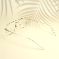 Silver square unisex metal eyeglasses ( eq0014 161602 )