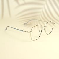 Silver square unisex metal eyeglasses ( eq0018 35069 )