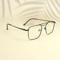 Black square unisex metal eyeglasses ( eq0020 35091 )