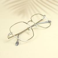 Silver square unisex metal eyeglasses ( eq0018 35069 )