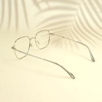Silver black square unisex metal eyeglasses ( eq0017 35069 )