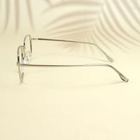 Silver black square unisex metal eyeglasses ( eq0021 35006 )
