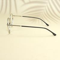 Silver black round unisex metal eyeglasses ( eq0024 35045 )
