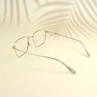 Silver black square unisex metal eyeglasses ( eq0021 35006 )