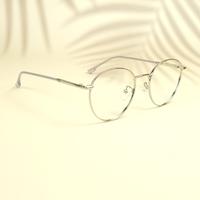 Silver round unisex metal eyeglasses ( eq0025 35045 )