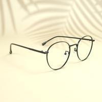 Black round unisex metal eyeglasses ( eq0027 35045 )