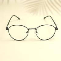 Black round unisex metal eyeglasses ( eq0027 35045 )