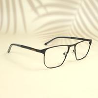 Black square metal eyeglasses for men ( eq0029 22910 )