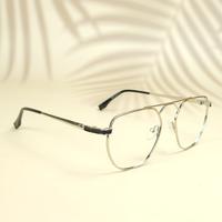 Silver round unisex metal eyeglasses ( eq0032 66603)