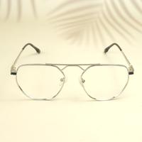 Silver round unisex metal eyeglasses ( eq0032 66603)