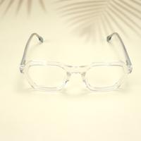 White square unisex sheet eyeglasses ( eq0045 6601 )
