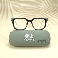 Black white square unisex sheet eyeglasses ( eq0068 31019)