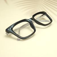 Black white square unisex sheet eyeglasses ( eq0068 31019)