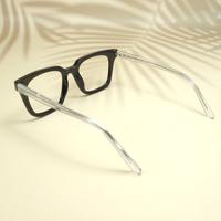 Black white square unisex sheet eyeglasses ( eq0068 31019)