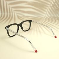 Black white round unisex sheet eyeglasses ( eq0072 31020 )
