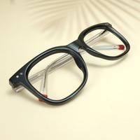 Black white round unisex sheet eyeglasses ( eq0072 31020 )