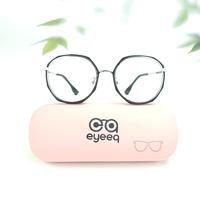 Silver black round unisex metal eyeglasses ( eq0105 89661 )