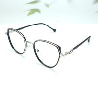 Silver black unisex ovel metal eyeglasses ( eq0106 89662 )