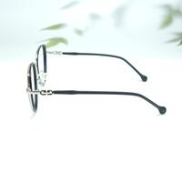 Silver black unisex ovel metal eyeglasses ( eq0106 89662 )
